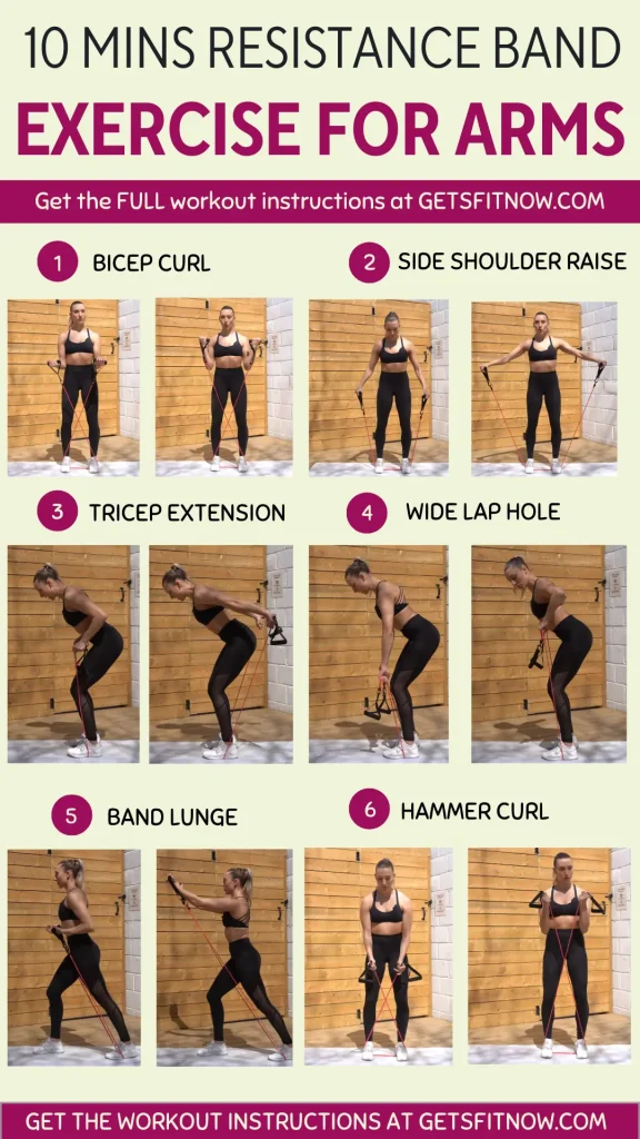 Resistance band exercise for arms