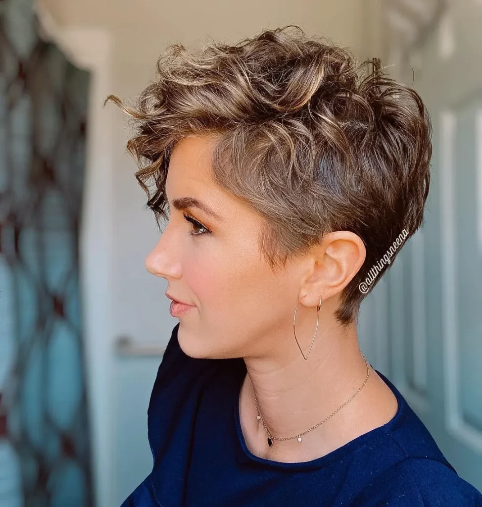 Long Pixie Cut With Natural Curls